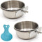 RONYOUNG 2PCS Stainless Steel Bird Feeding Dish Cups with Spoon, Clamp Holder, Water Bowl for Parakeet, Conure, Lovebird