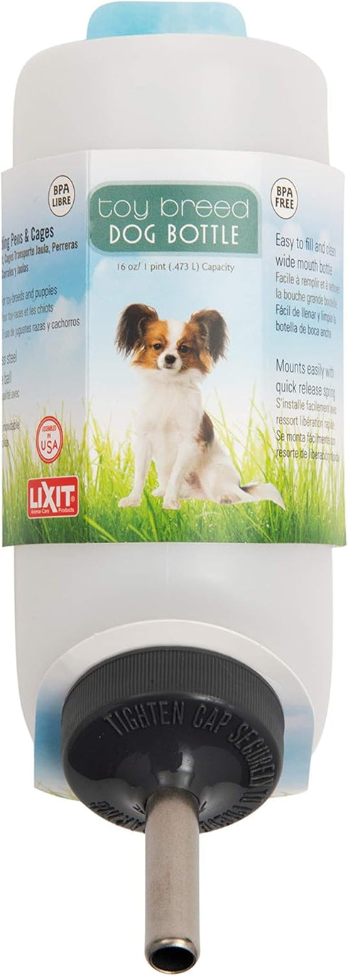 Lixit Wide Mouth Water Bottles for Dogs - 16oz Small Dog, White
