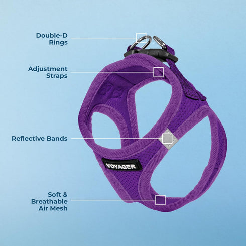 Best Pet Supplies Voyager Step-in Air Dog Harness, Reflective No Pull for Small, Medium Dogs, Cats - Purple, M
