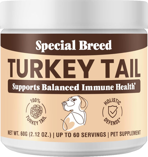 Organic Turkey Tail Mushroom for Dogs and Cats, Immune Support with Beta