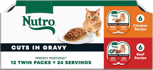 Nutro Perfect Portions Wet Cat Food Cuts in Gravy Multipack, Adult Cat