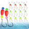 Pompano Rigs for Surf Fishing, Pre-Rigged Fishing Rigs with Floats Beads Double Circle Hook Tackle 12/15PCS