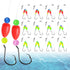 Pompano Rigs for Surf Fishing, Pre-Rigged Fishing Rigs with Floats Beads Double Circle Hook Tackle 12/15PCS