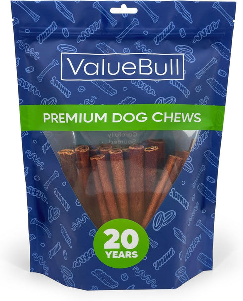 ValueBull USA Collagen Sticks - Premium Beef Dog Chews, Medium 6 Inch, 25 Count, Rawhide-Free, Healthy for Joints