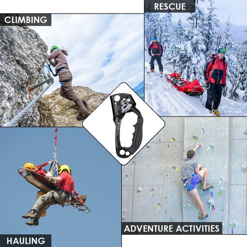 LIXADA Climbing Hand Ascender - 8-13mm Vertical Rope Access with Ergonomic Rubber Handle - CE Certified