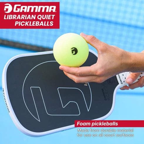 Gamma 48 3 Pack, 6 Pack Librarian Foam Quiet Pickleball Balls Low-Noise Practice Balls with True Bounce on Any Surface