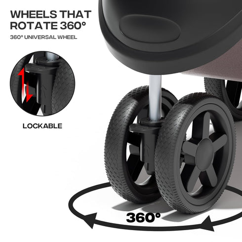 SFIHOME 10 lbs, 30 lbs, 2 3 Pet Stroller for Small Dogs Dog Stroller for Medium Dogs Cat Strollers for Cats, Wheels