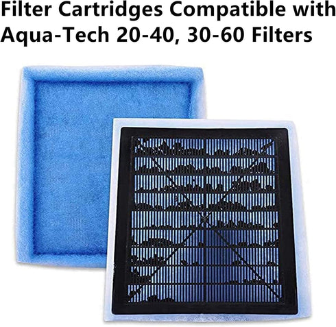 6 Pcs Aquarium Filter Cartridge for Aqua-Tech 20-40/30-60 Power Filters, Replacement for EZ-Change #3