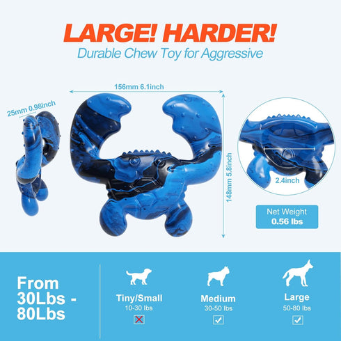 Dog Chew Toys for Aggressive Chewers, Tough Nylon Bone for Large Medium Breeds, Durable Teething Toys with Real Bacon