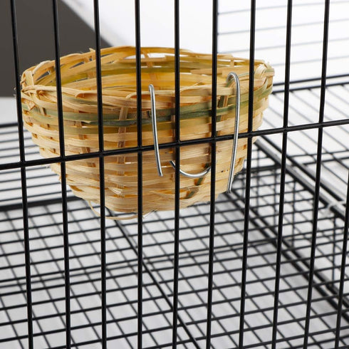 VTurboWay 4 Pack Tiny Handwoven Bamboo Bird Nest Cage, Hatching Breeding Cave for Small Birds