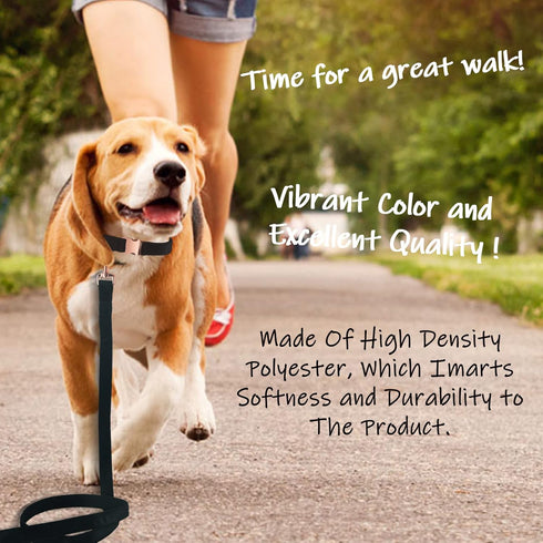 Velvet Dog Collar and Leash Set for Small Medium Large Dogs, Training & Walking Leash