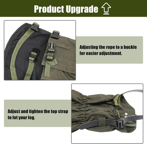 Tactical Leg Gaiters - Full Length Zip Waterproof Breathable High Gaiters for Hunting, Hiking, Walking
