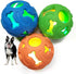 Leejec Dog Toys, 2.5" Interactive Light Up Balls, Durable Rubber Fetch Training Balls, Pet Birthday Gift, 3-Pack