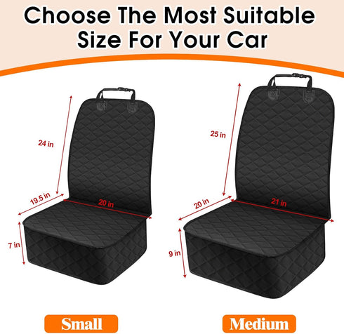 2 Pack NECKORY Front Dog Seat Cover, Waterproof Car Seat Covers for Dogs Nonslip Scratch-Proof Dog Seat Cover Front