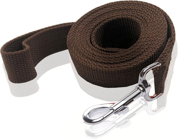 Nylon Dog Leash 16 Feet Long - Walking Training Dog Leashes for Medium Large Dogs (1" X 16 ft, Brown)