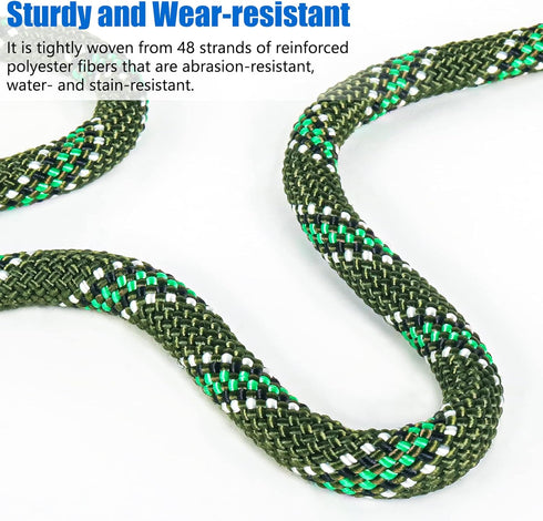 NTR Orange/Black/Blue Climbing Rope 10M(32ft) 20M(64ft) 30M(96ft) 50M(160ft), 8MM Static Rock Climbing Rope with 2