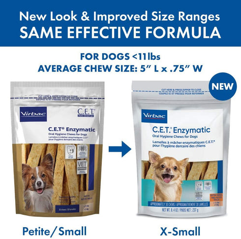 Virbac C.E.T. Enzymatic Oral Hygiene Chews for Dogs - Beef, 8.4 Ounces