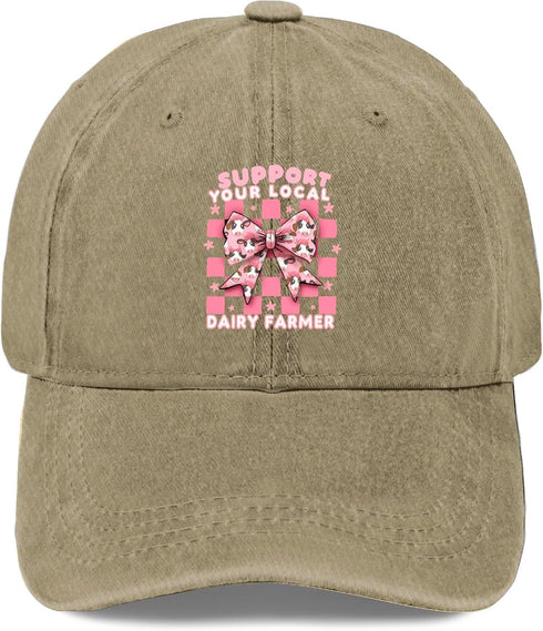 Tywonmy Support Your Local Dairy Farmer Hat for Men Funny Baseball Hats Funny