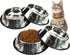 Fhiny 4Pcs Stainless Steel Dog Cat Bowls with Rubber Base, Stackable Non-Slip Dish Plate for Small Medium Animals