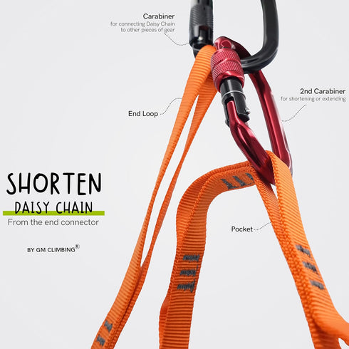 GM CLIMBING 16mm Nylon Daisy Chain Sling - 22kN, 120cm / 48in, CE UIAA Certified for Climbing and Rigging