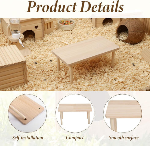 GEEHUA Wooden Hamster Platform, Hamster Play Wooden Platform Wood Stand Hamsters Cage Accessory for Hamsters Other
