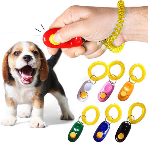 SunGrow 7-Pack Dog Clicker for Training with Wrist Bands, 2 Inches Multicolor, Effective Training Tools for Pets