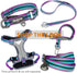 Blueberry Pet 3M Reflective Multi-Colored Stripe Martingale Dog Collar, Small, Violet and River Blue, Heavy Duty