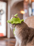 QWINEE Cartoon Design Knit Cute Dog Hat - Soft Cat Hat for Halloween Christmas Party Costume (Green and Pink, Medium)
