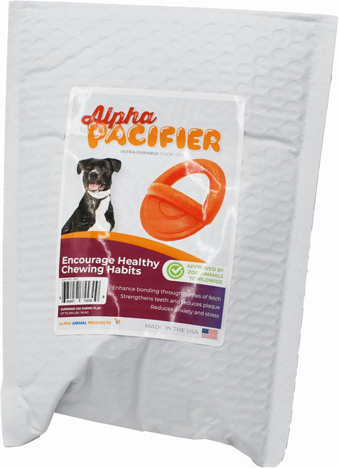 6" 3" 4" Alpha - Pacifier - Durable Long-Lasting Rubber Dog Fetch Chew Toy for Training - Choose Your Color - L W H