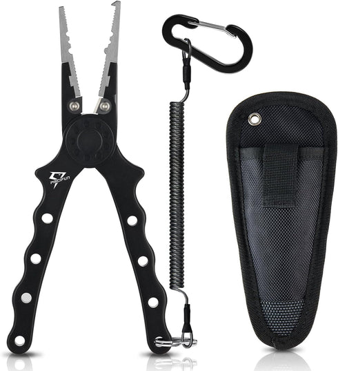 Piscifun Fishing Pliers - Saltwater Fishing Pliers with Split Ring, Fish Hook Remover, Fishing Gear Gifts