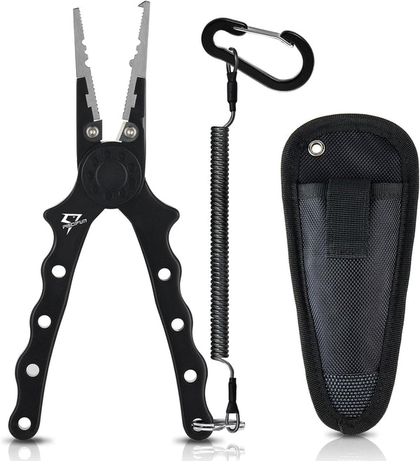 Piscifun Fishing Pliers - Saltwater Fishing Pliers with Split Ring, Fish Hook Remover, Fishing Gear Gifts