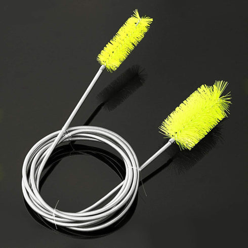 Stainless Double Ended Flexible Cleaning Brush for Canister Filter Tube Hose Pipe in Fish Tank Aquarium (Yellow)