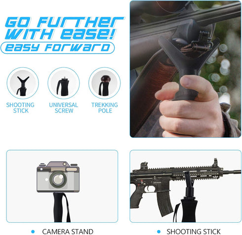 G2 GO2GETHRE Multipurpose Telescopic Trekking Poles, Strong Aircraft Alloy Walking Sticks for Hiking, 1pc