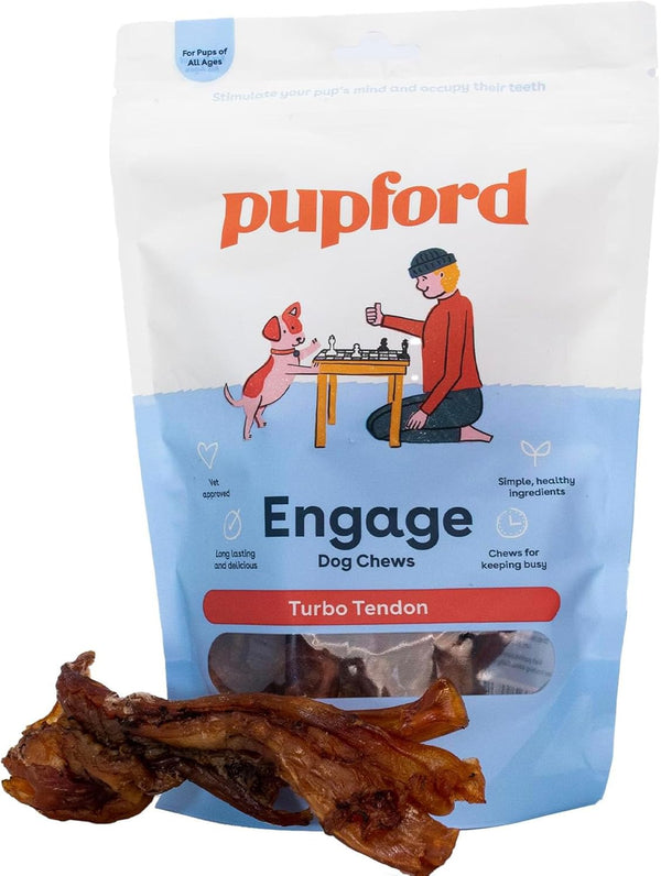 Pupford Beef Tendon Chews for Dogs, Extra Thick, Long-Lasting, Low Calorie, 5 Count