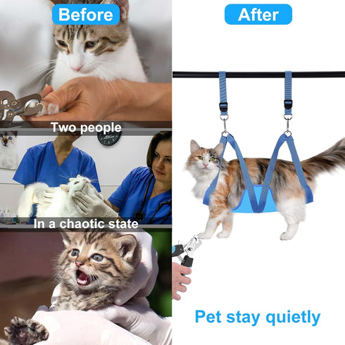 Hammock, Hammock Clippers/Trimmer/Nail Trimming, Cat Grooming Pet Grooming Harness for Dogs&Cats, Multi Restraint Bag
