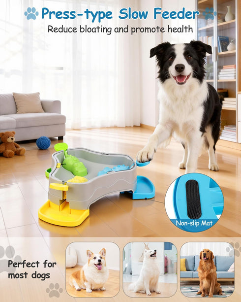 3-in-1 3 Dog Puzzle Toy, Interactive Dog Puzzle Toys Press-Type Dog Treat Dispenser Toy Dog Enrichment Toy No-Slip Slow