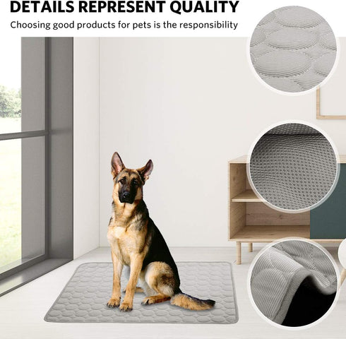 Dog Cooling Mat, Pet Cooling Pads for Dogs & Cats, Cooling Blanket for Outdoor Car Seats Beds (Grey, 22IN*28IN)