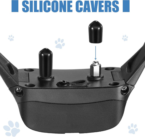 Hotop 12 Pcs Extra Contact Points for Dog Training Collars, Replacement Prongs with Conductive Rubber Caps