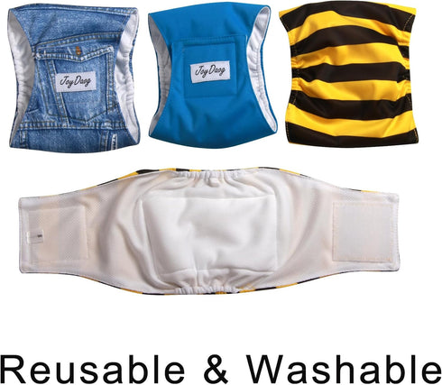 Reusable Dog Belly Bands for Male Dogs - 5 Pack Premium Washable Diapers, XS Size