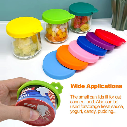 3 Pack Cat Food Can Lids - Food Safe BPA Free & Dishwasher Safe Silicone Covers for Cat Food Cans