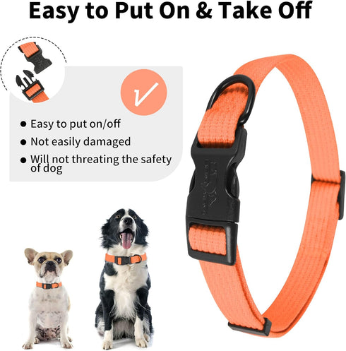Soft Padded Dog Collar, Adjustable and Breathable Cotton, Solid Color for Little Puppies