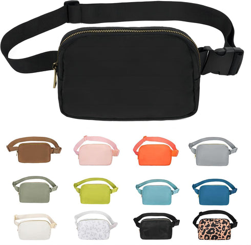 Waist Pack for Running, Fanny Pack for Women and Men, Adjustable Strap Crossbody Belt Bag for Sports, Black