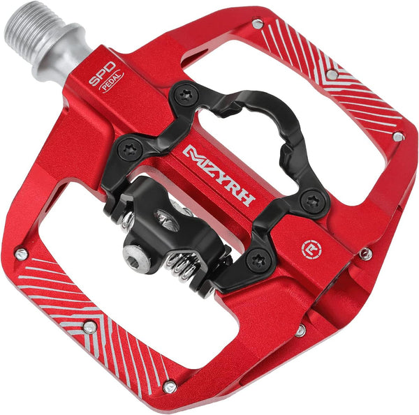 MTB Mountain Bike Pedals by Pedal, Compatible with Dual Function Sealed Clipless Aluminum 9/16" Flat Platform with