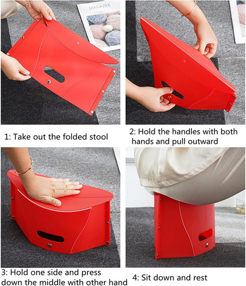 Dachangshund 4pcs Backpacking Folding Portable Camping Hiking Stool, Lightweight Collapsable Foldable Chair for Travel