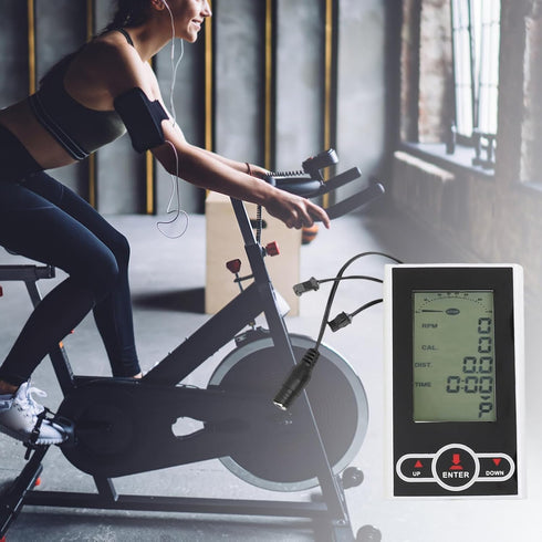 Cloudpower 137X80mm, Exercise Bike Monitor Speedometer With Time Speed Distance Calories Heart Rate Functions, LCD