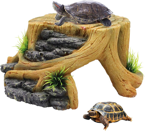 Turtle Basking Platform, Tortoise Resin Resting Ornament for Aquarium Turtle Tank Decorations