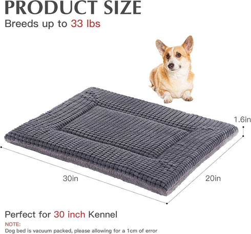 BVAGSS Dog Bed Mat, Reversible Memory Foam Crate Pad, Soft Warm Cushion for Small Medium Dogs, Washable