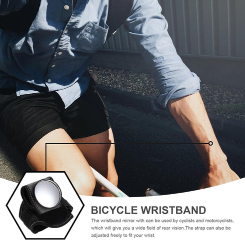 360 Rearview Mirror Wristband for Biking, Plastic Retroreflective Wrist Guard with Rotatable Viewfinder, Safety