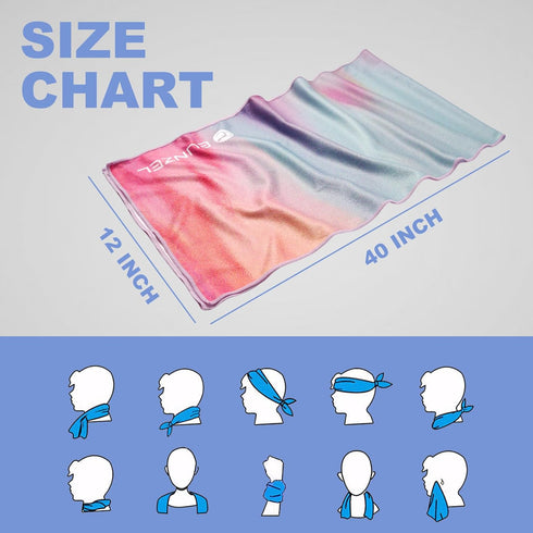 40"x12" Cooling Towel, Ice Towel for Neck, Soft Microfiber Chilly Towel Stay Cool for Sports, Yoga, Running, Gym