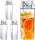 ZJRDYYK 4 17 Oz, PCS Milk Carton Water Bottles Portable Reusable Plastic Milk Bottles, Clear Milk Carton Container
